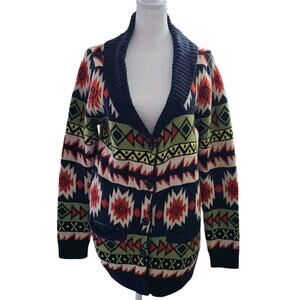 Xtaren‎ Southwestern Geometric Cardigan Sweater Acrylic Size S/M With Pockets